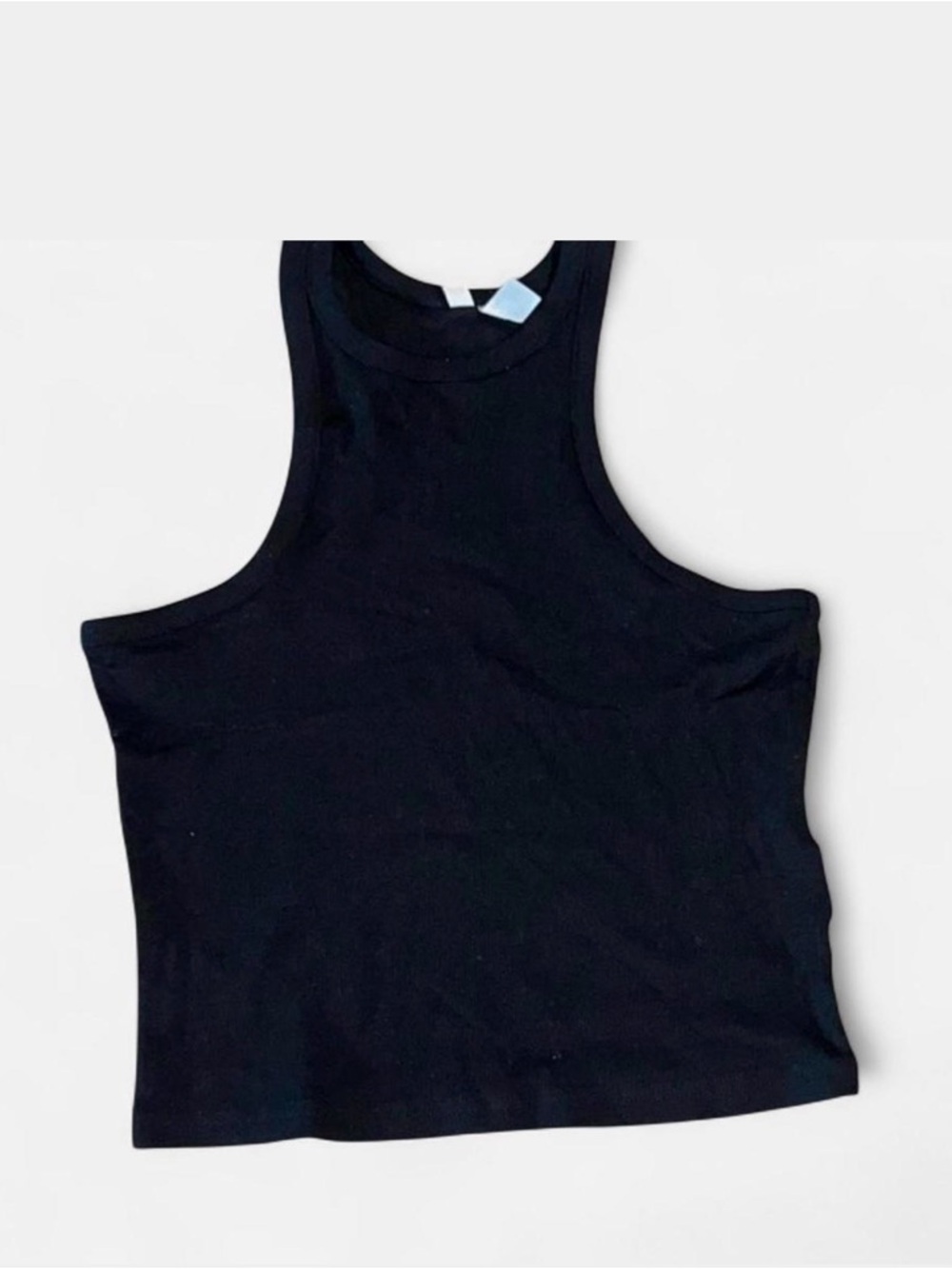 H&M Divided Black Ribbed Tank Top - Classic Sleeveless Crop